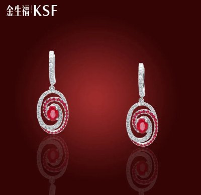 红宝石耳环